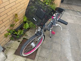 Bicicleta infantil niña paseo gris/rosa.rueda 20"