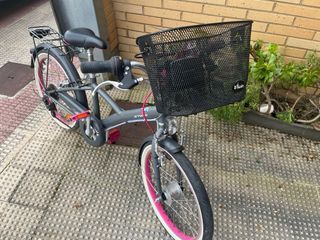 Bicicleta infantil niña paseo gris/rosa.rueda 20"