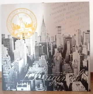 Cuadro Madera New York Vintage 80x80