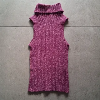 Chaleco punto cuello alto mujer Bershka