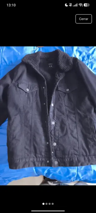 Cazadora vaquera negra borreguillo