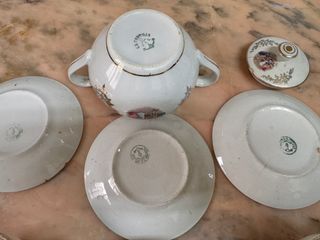 Juego La Cartuja Pickman S.XIX (Azucarero y 3 serv