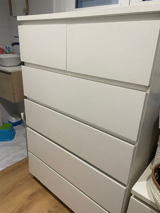 Cómoda Malm 6 cajones Ikea Blanca