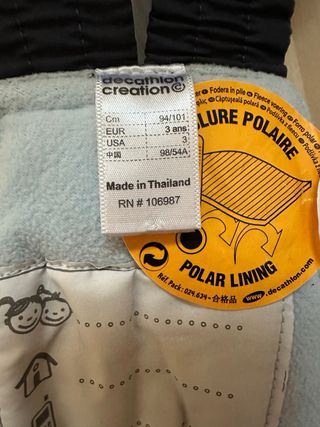 Pantalón nieve Wedze Talla 94/101