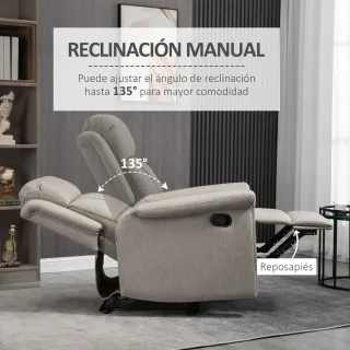 Sillón Relax Reclinable Manual Beige