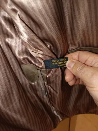 Chaqueta de piel hombre verde oliva