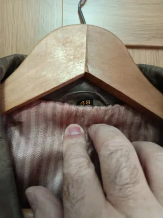 Chaqueta de piel hombre verde oliva