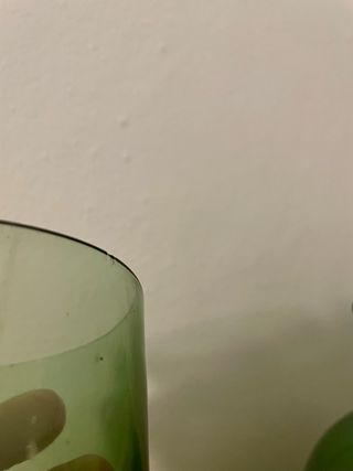 Caraffa e 8 Bicchieri Vetro Verde Empoli