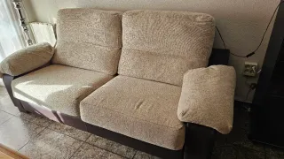 Divano a 2 posti in tessuto e pelle