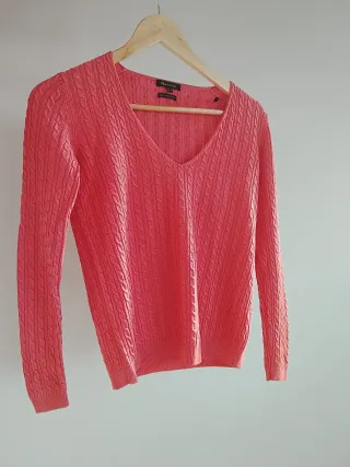 Jersey Massimo Dutti Mujer Rosa Trenzado