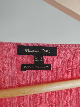 Jersey Massimo Dutti Mujer Rosa Trenzado