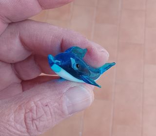 Set 6 Delfini Vetro Soffiato Blu