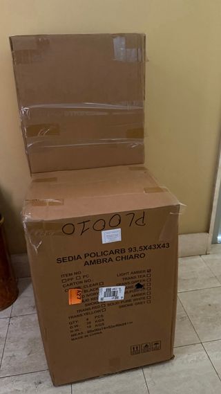 Set 4 Sedie Policarbonato Oro Trasparente