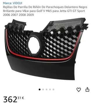 Rejilla Golf V GTI Negra Brillante