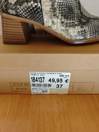 Botines tacón piel serpiente