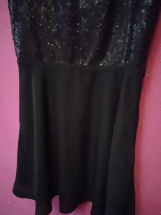 Vestido fiesta lentejuelas negro