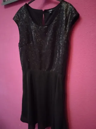 Vestido fiesta lentejuelas negro