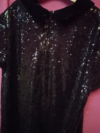 Vestido fiesta lentejuelas negro