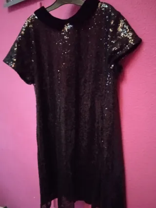 Vestido fiesta lentejuelas negro