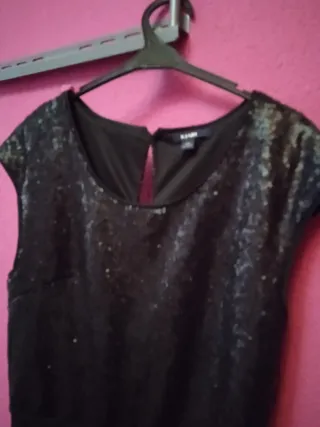 Vestido fiesta lentejuelas negro