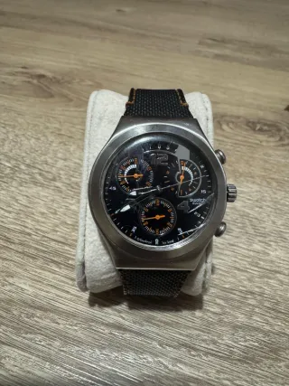 Orologio Swatch Cronografo Nero Arancione
