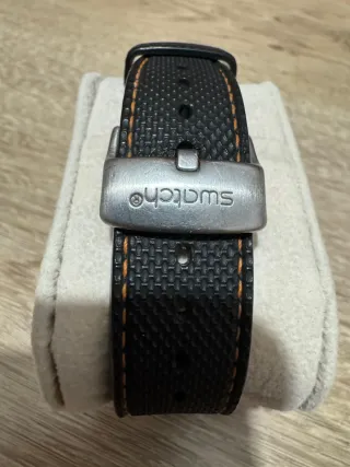 Orologio Swatch Cronografo Nero Arancione