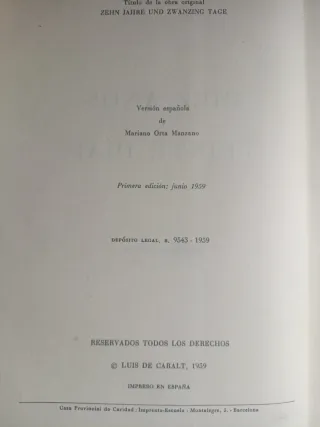 Libro 10 años y 20 días - Karl Doenitz 1ª edición