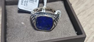 Anillo Plata Lapislázuli Hombre