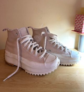 Converse plataforma rosa y blanco