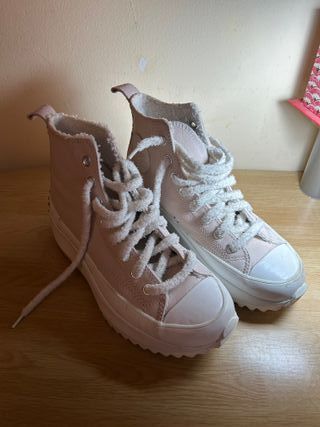 Converse plataforma rosa y blanco
