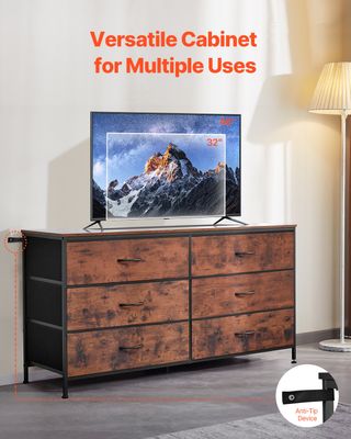 Cassettiera a 6 Cassetti Cassettiera Alta Porta TV