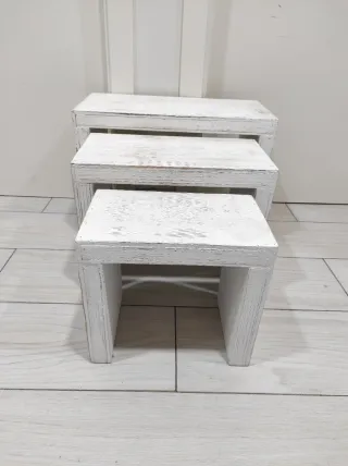 Conjunto 3 estantes exposicion madera