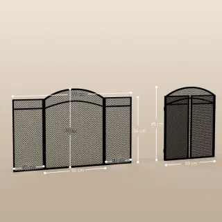 Protector Chimenea 3 Paneles 96x60 cm