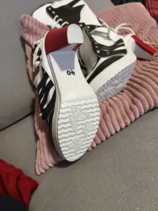 N40 Botas Cosplay de tacón con cordones