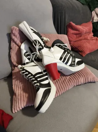 N40 Botas Cosplay de tacón con cordones