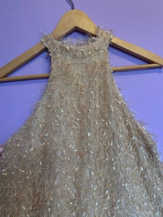 Vestido corto flecos brillantes
