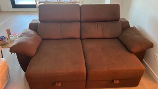 Sofá cama marrón extensible