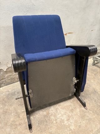 Poltrona vintage per cinema o teatro in blu e nero