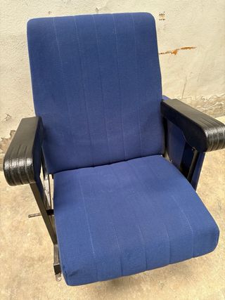 Poltrona vintage per cinema o teatro in blu e nero