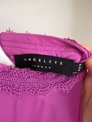 Blusa Morada con Flecos Estilo Flamenco