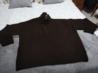 Jersey marrón cuello alto talla L