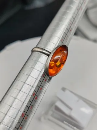 Anello Vintage Argento 925 Ambra Naturale
