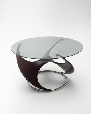 Mesa de centro Propeller de vidrio y madera