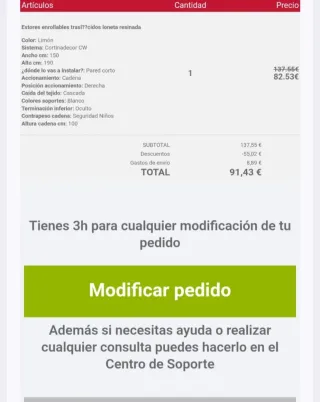 Estor enrollable opaco amarillo limón 150x190cm