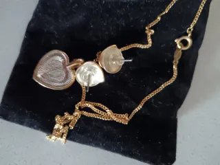 Conjunto de Joyería Corazón Azul y Oro