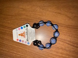 Pulsera Shambala Bolas Brillantes Azul y Plata