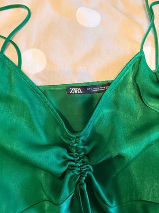 Vestido Zara verde tirantes talla L
