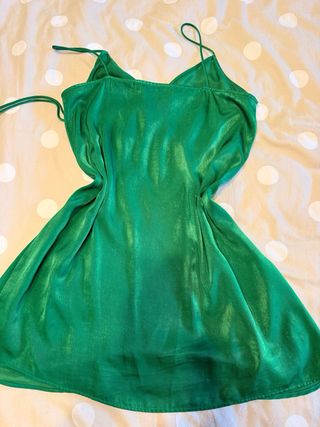 Vestido Zara verde tirantes talla L
