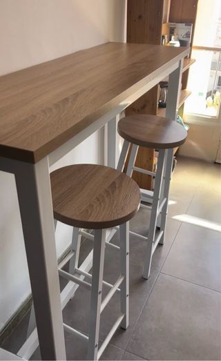 Mesa alta bar y 2 taburetes