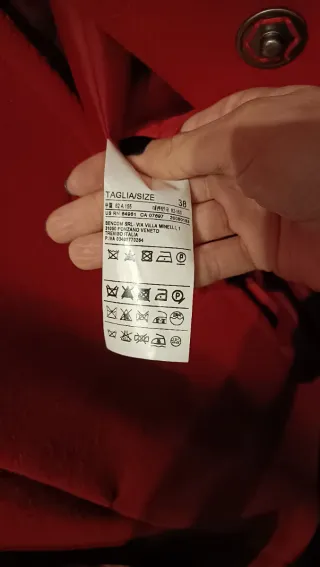 Cappotto rosso Benetton donna.  Come nuovo